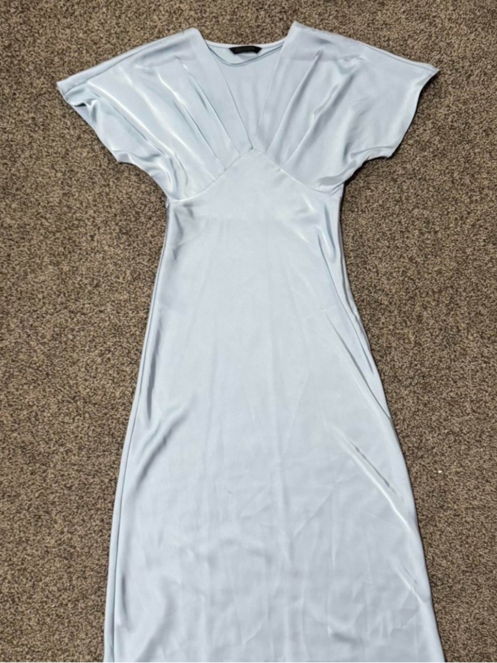 Zara Pale Blue Satin Dress